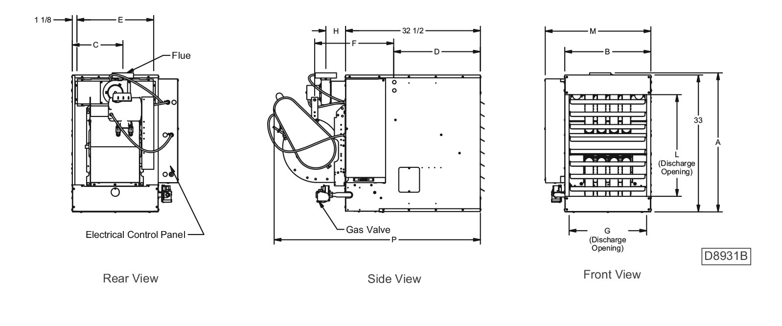 BTC Series Tubular Blower Unit Heater Performance and Dimensional Data Drawings